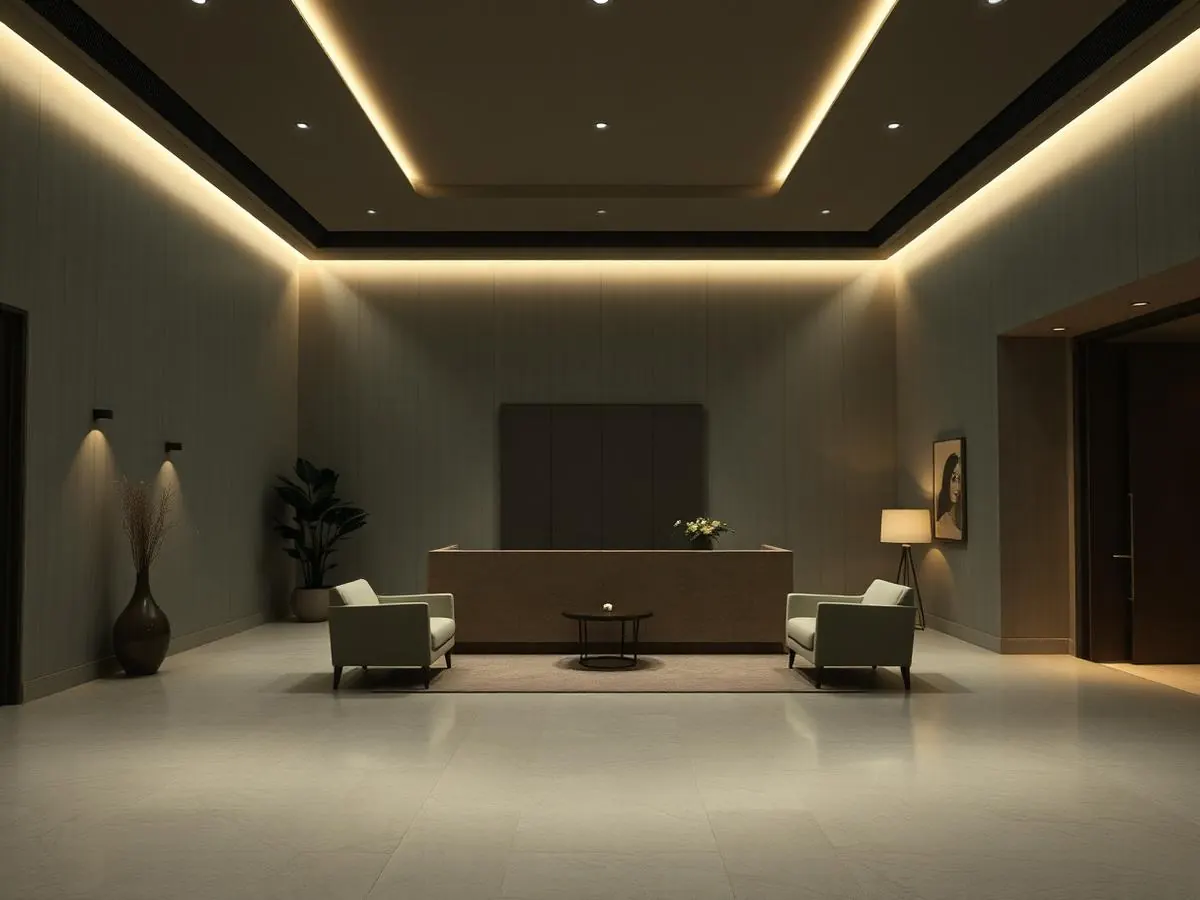Pristine boutique lobby kept presentation-ready